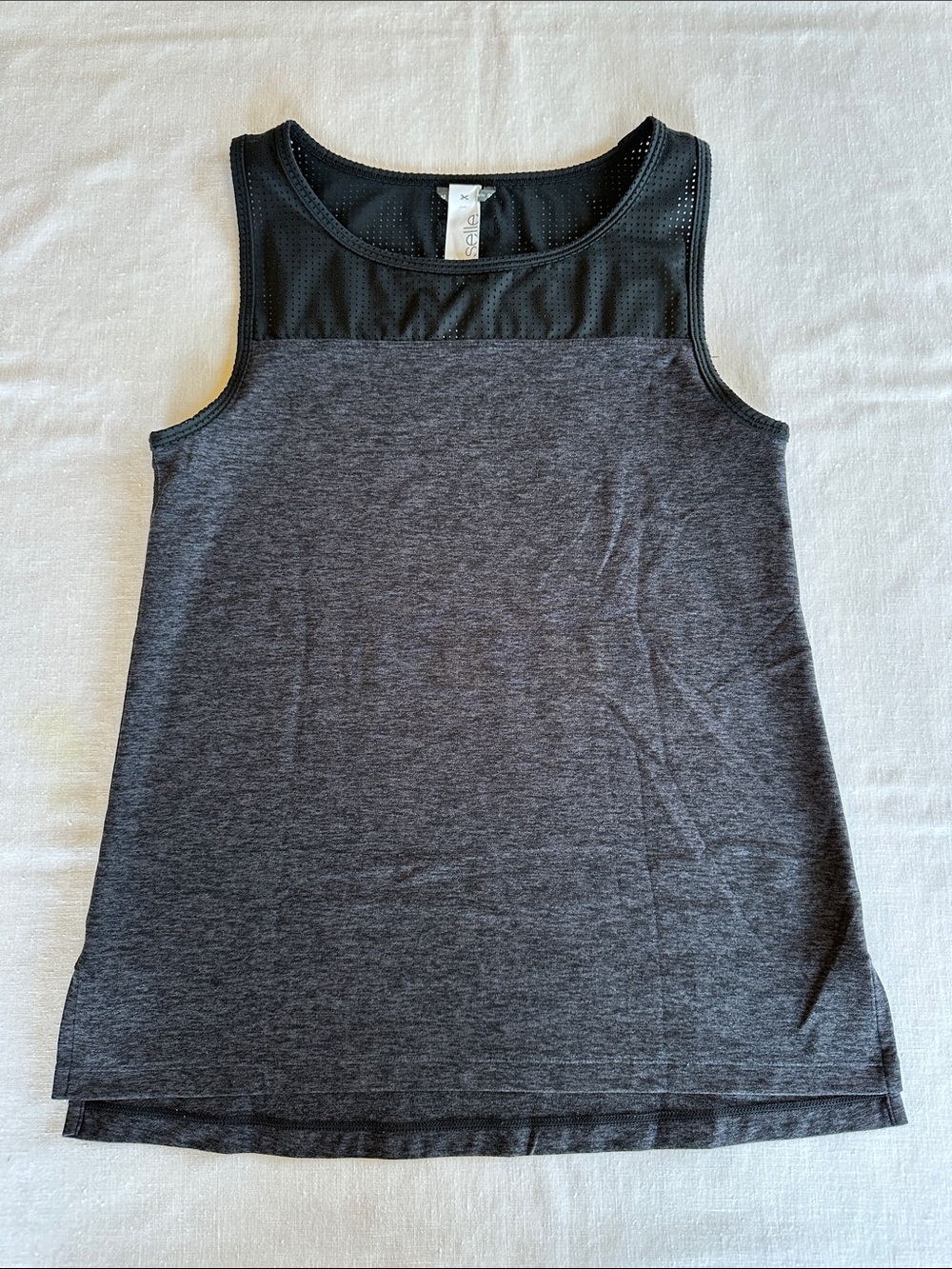 oiselle Black Grey Tank Top Mesh 2
